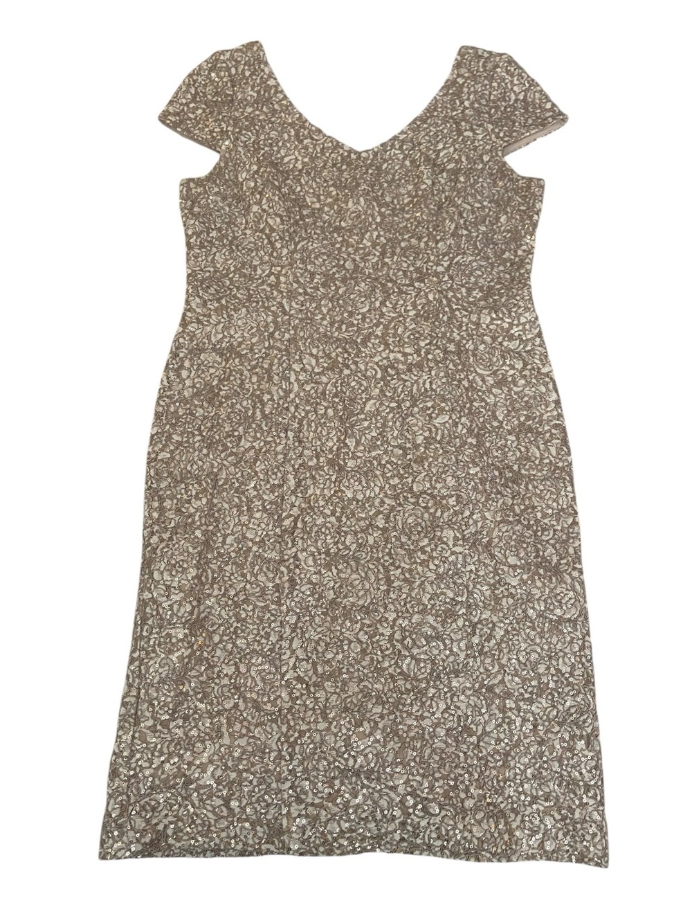 ALEX EVENINGS GOLD SEQUIN DRESS SIZE 12